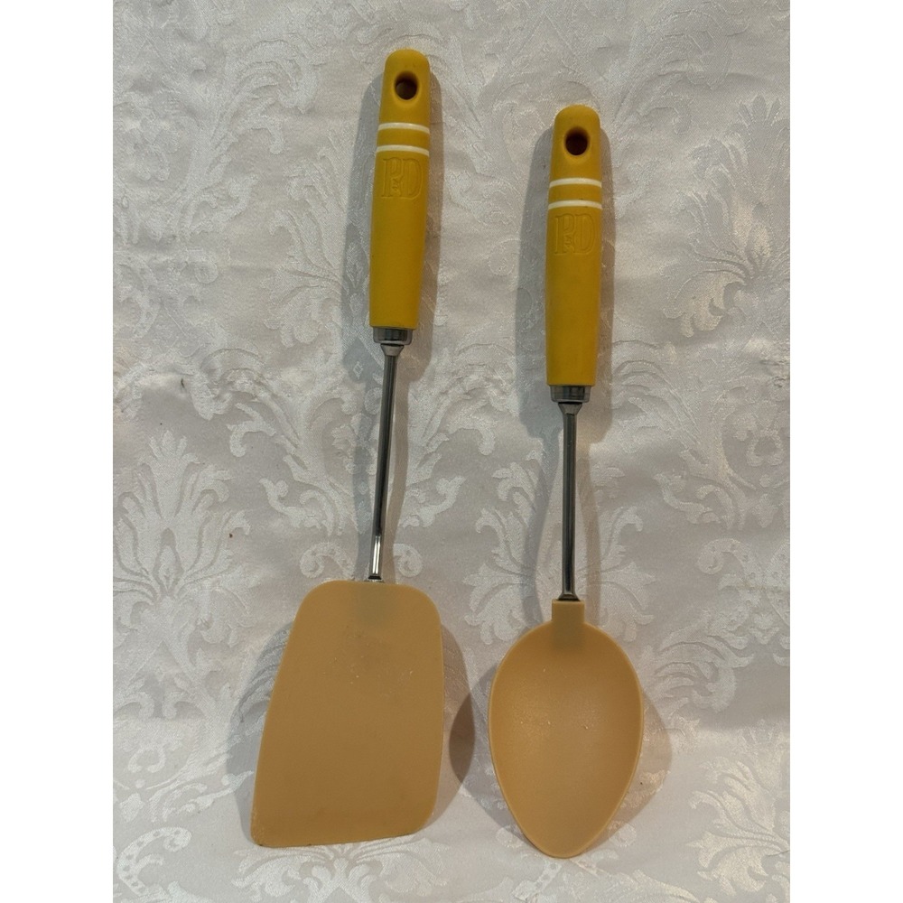 Paula Deen spatula solid slotted spoon. flexible silicone stainless steel shaft